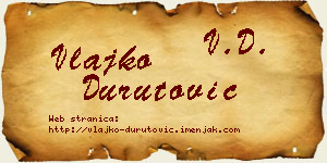 Vlajko Durutović vizit kartica